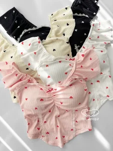 کراپ کاپدار زنانه نرم و لطیف قلبی کد 26238