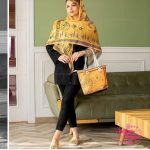 ست سه تکه کیف و کفش و روسری طرح خورشید - Image 2